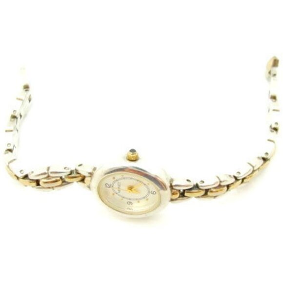 Monet Watch Quartz Analog New Battery Silver-Tone Link Bracelet Woman's Vintage - Picture 2 of 10